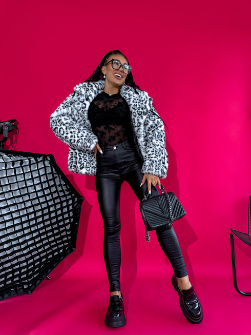 Black imitation leather trousers "WINTER BOOM" HM1005